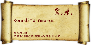 Konrád Ambrus névjegykártya