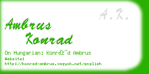 ambrus konrad business card